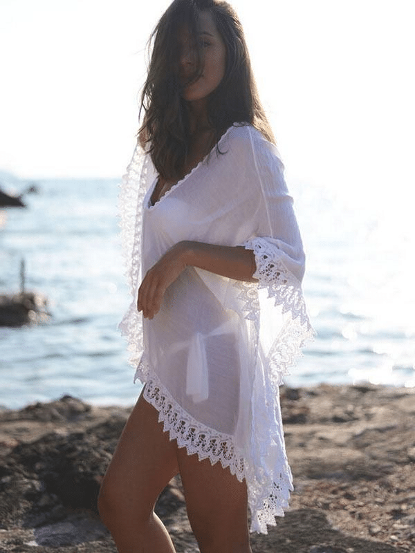 sheer bikinis fashion trend on the beach
