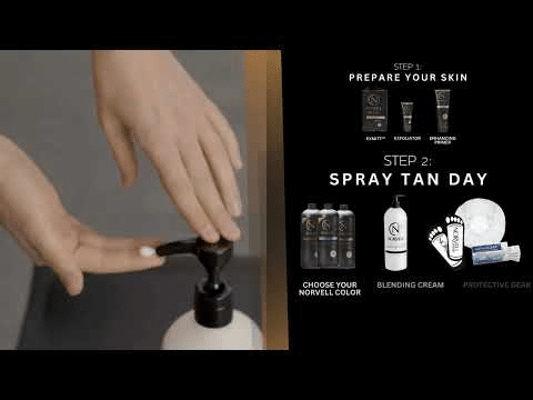 Norvell Self Tanner bottle with tanning mitt
