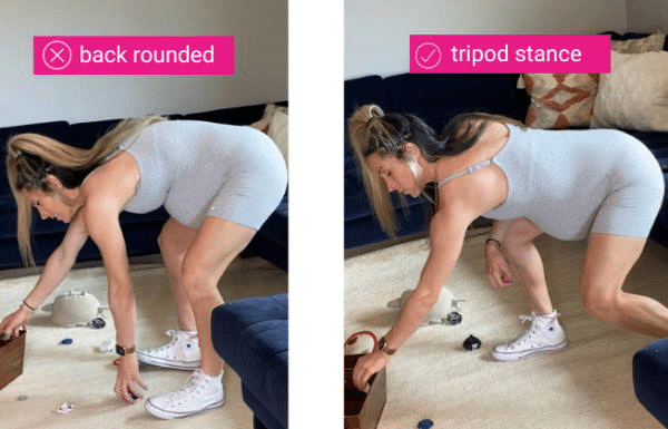 Mom butt postpartum body changes – woman’s silhouette in fitness wear 