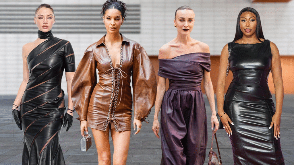 (title)% Latex Dress Dresses on Runway