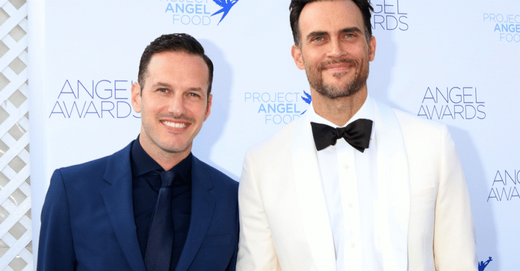 Cheyenne Jackson with partner Jason Landau