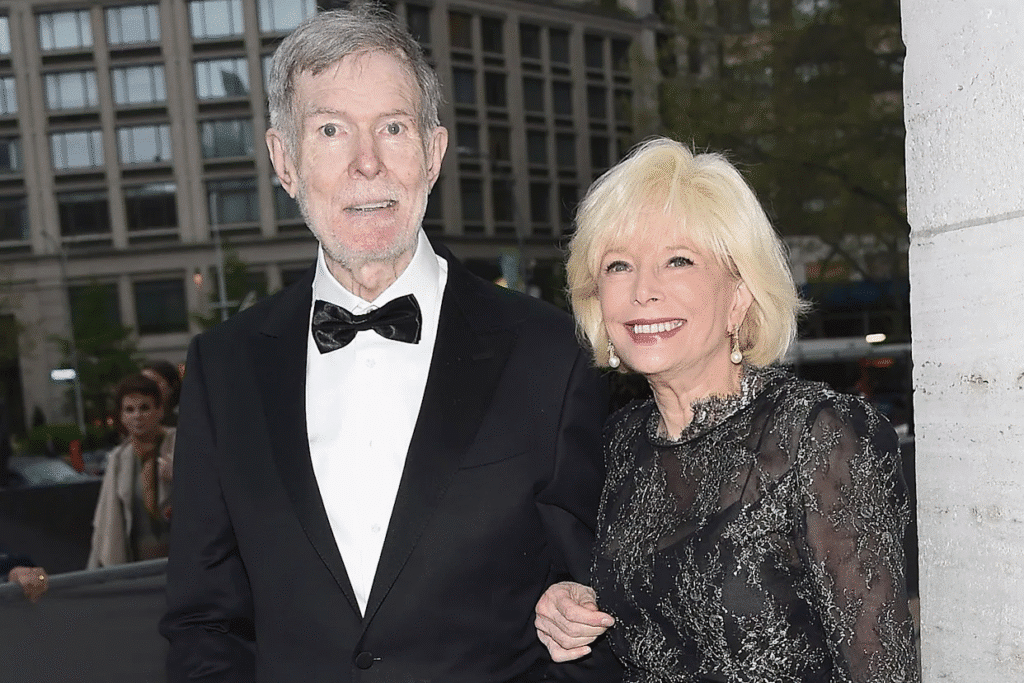 (title)% Lesley Stahl husband Aaron Latham with journalist Stahl