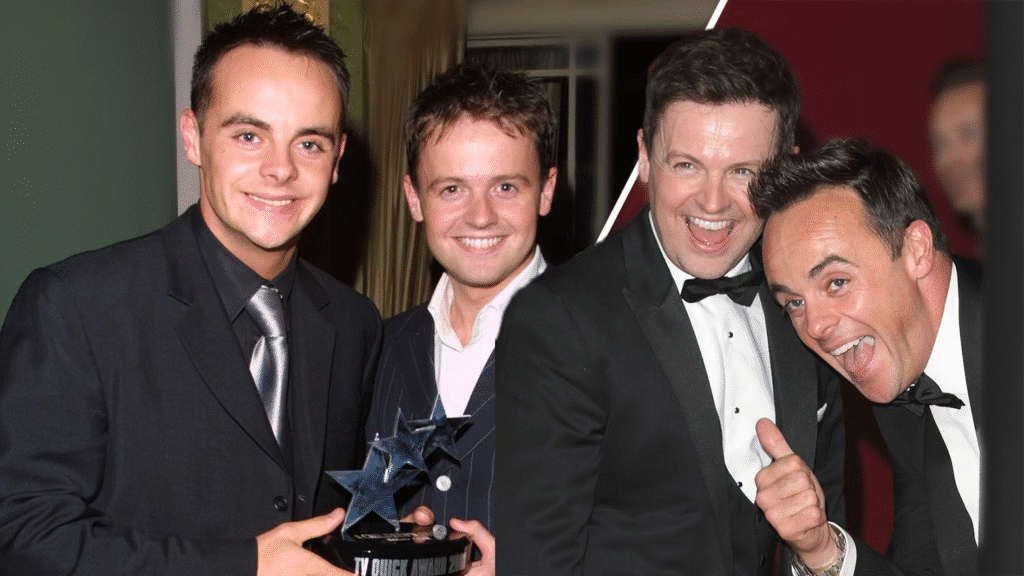 Age Ant and Dec – British TV presenters Ant McPartlin and Declan Donnelly