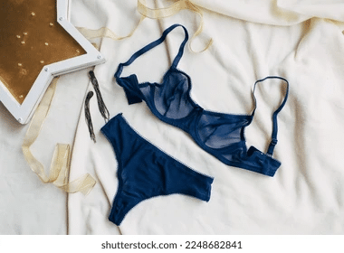 (title)% custom thong lingerie laid flat on fabric