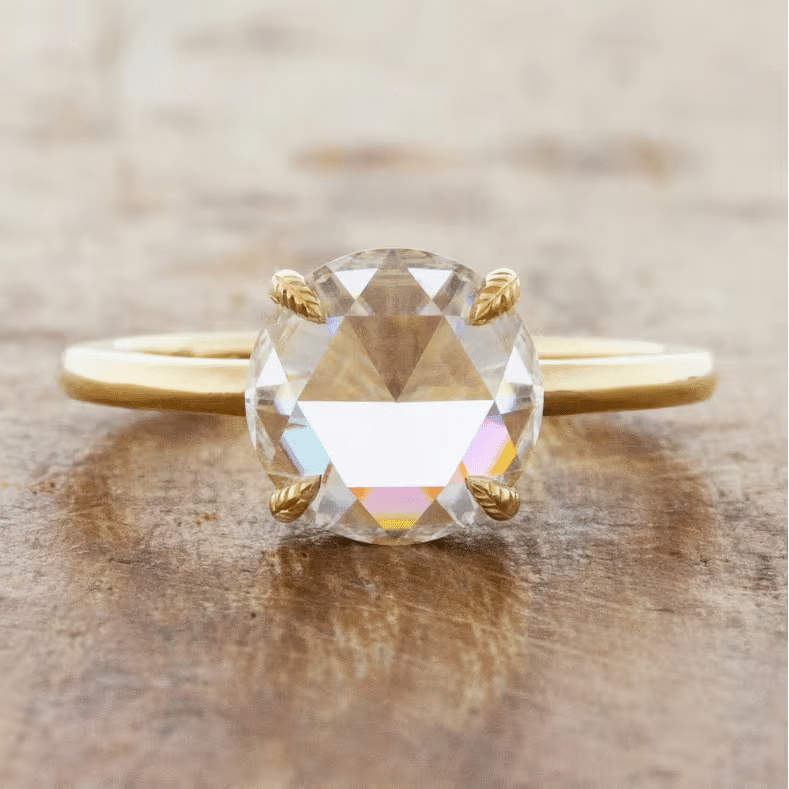 (title)% Rose-cut diamond similar to Lily Collins engagement ring
